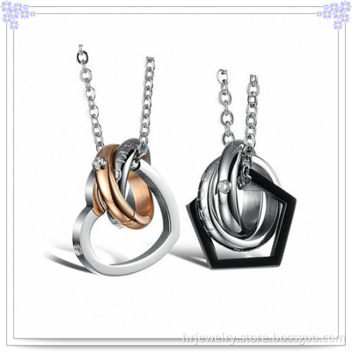 Fashion Couple Pendant Stainless Steel Necklace (HR2106)